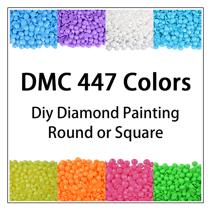 Embroidery Glass Beads - DMC 447 colores 5D Diy pintura