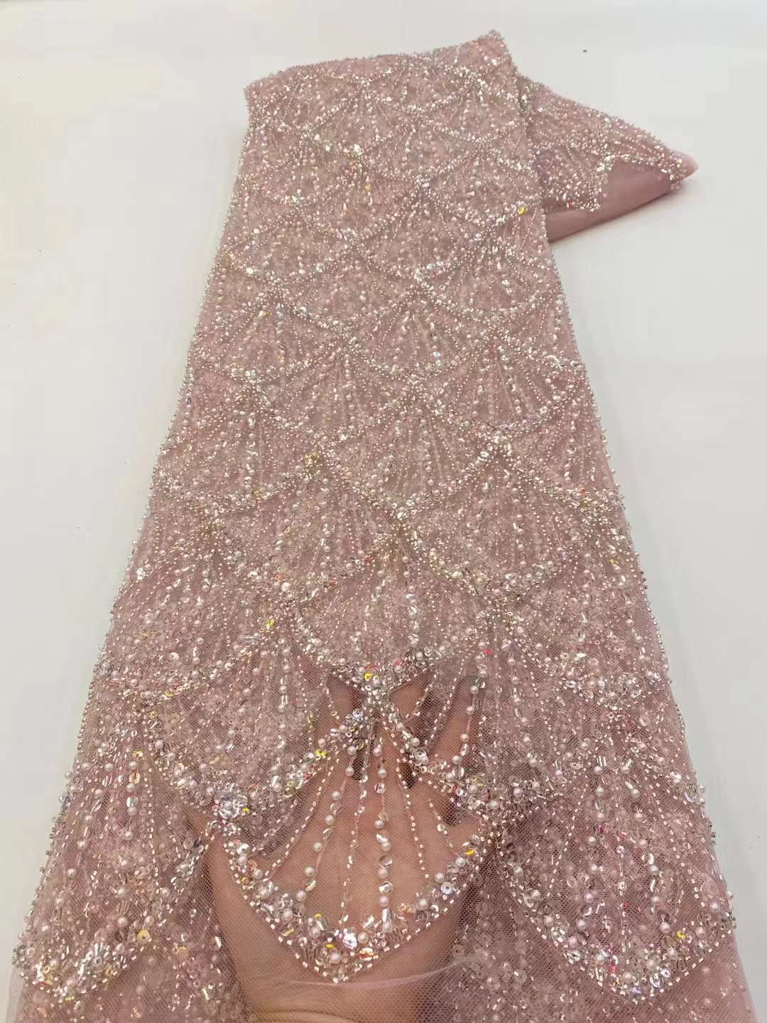 Embroidery Net Dress - Tela de encaje de tul africano