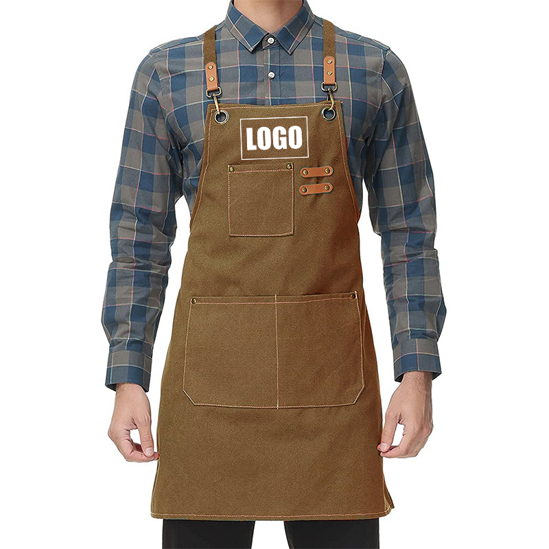 Embroidery Kitchen - Delantal de lona impermeable con logotipo