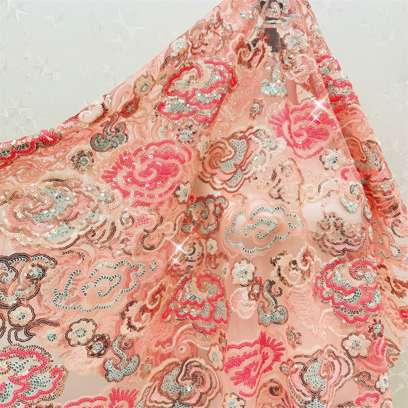 Embroidery Net Dress - 2 yardas/lote, tela de encaje con