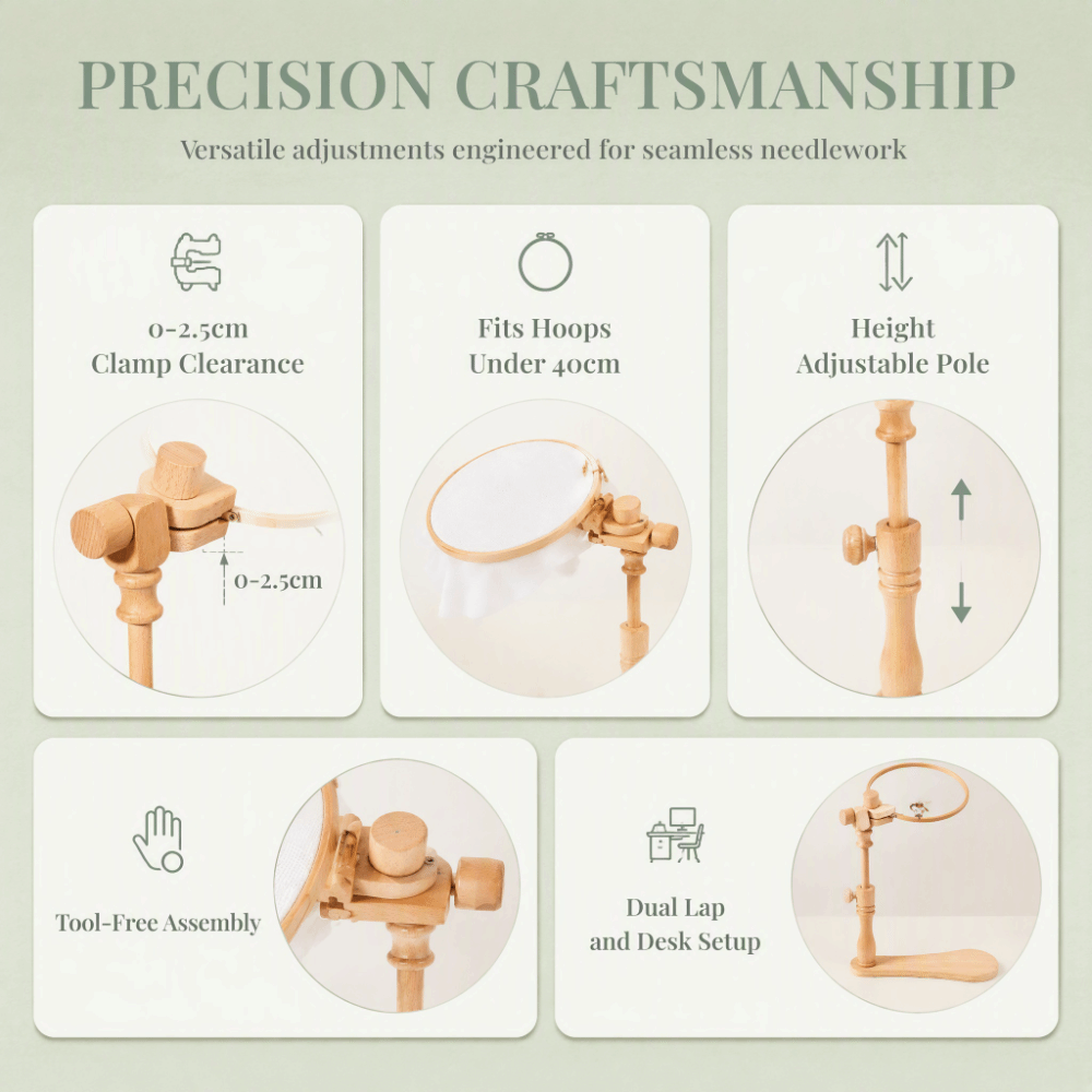 Embroidery Hoop Stand - Soporte Ajustable para Bastidor de Bordado