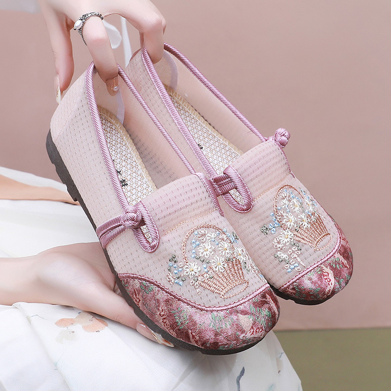 Embroidery Canvas - Zapatos planos con bordados de estilo