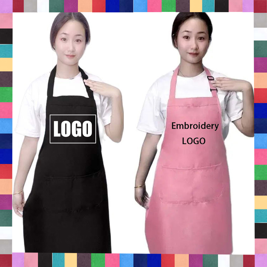 Embroidery Kitchen - Delantales con logotipo personalizado en 18