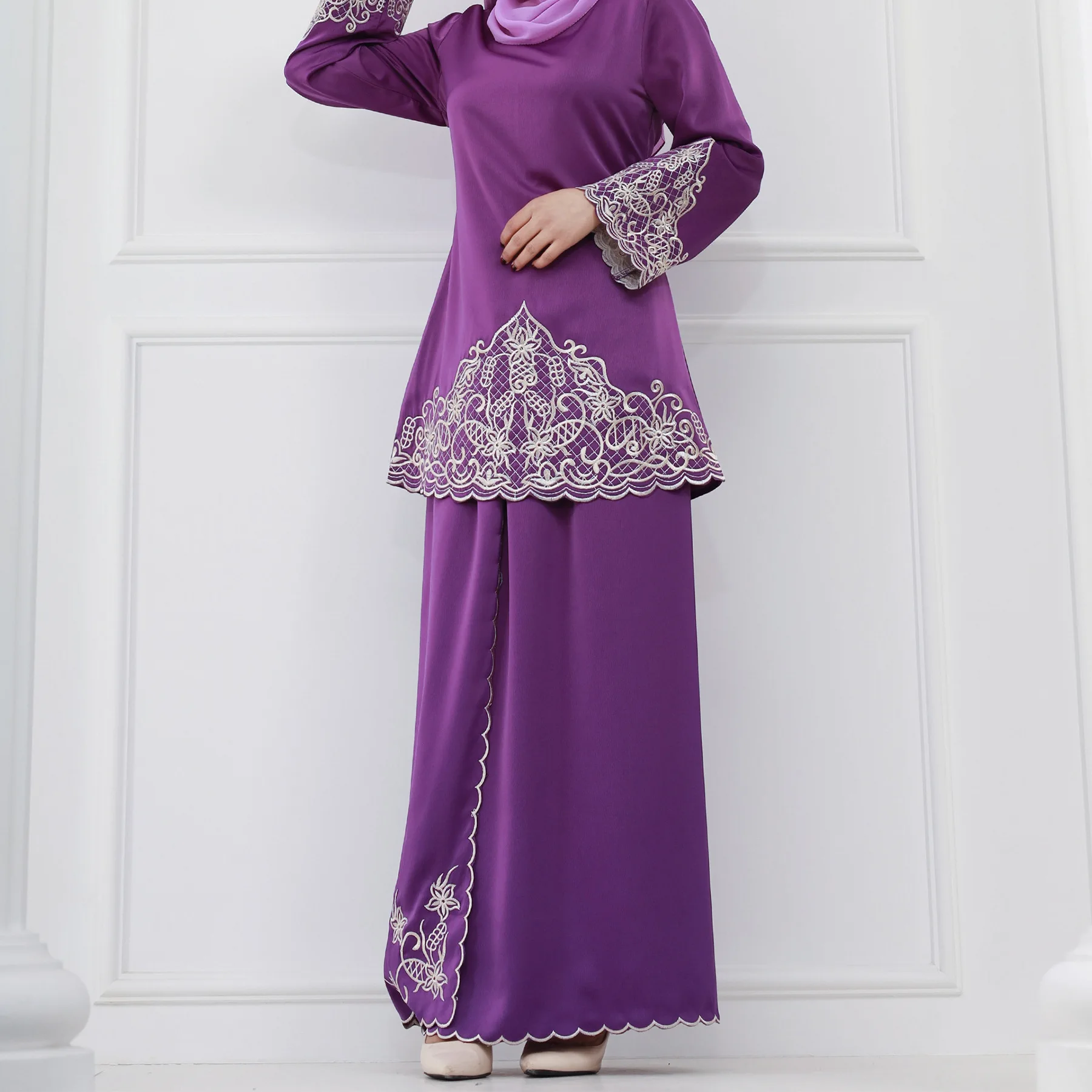 Embroidery Baju - Conjuntos Musulmanes de Ramadán para Mujer,