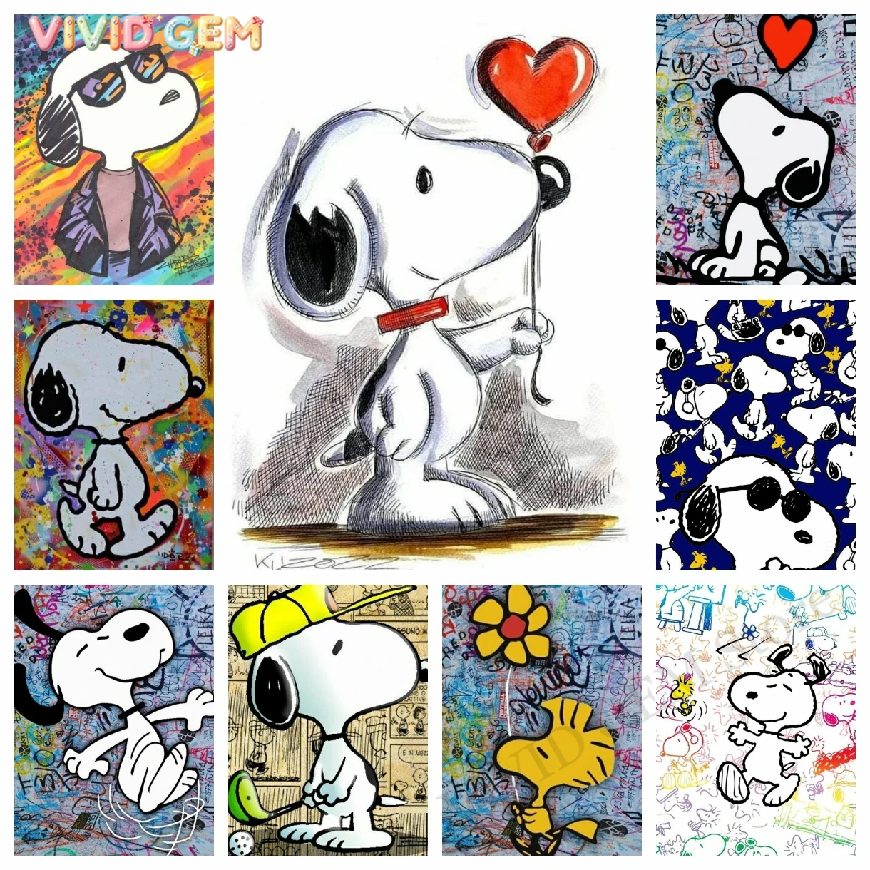Embroidery Motif - VIVID GEM Kawaii Graffiti Snoopy Dibujos