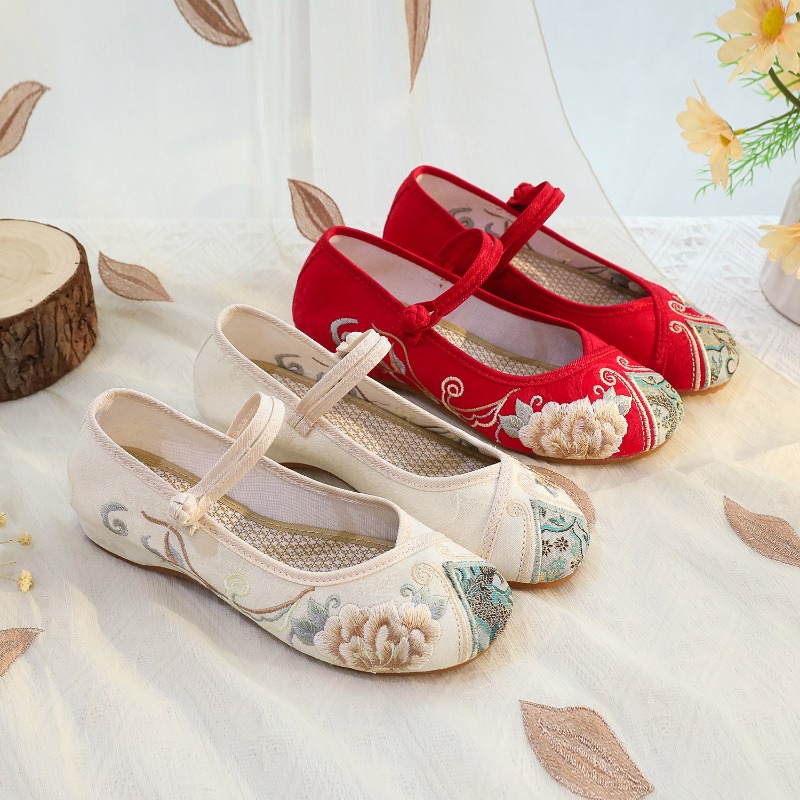 Embroidery Canvas - Zapatos Casuales para Mujer, Moda Vintage,