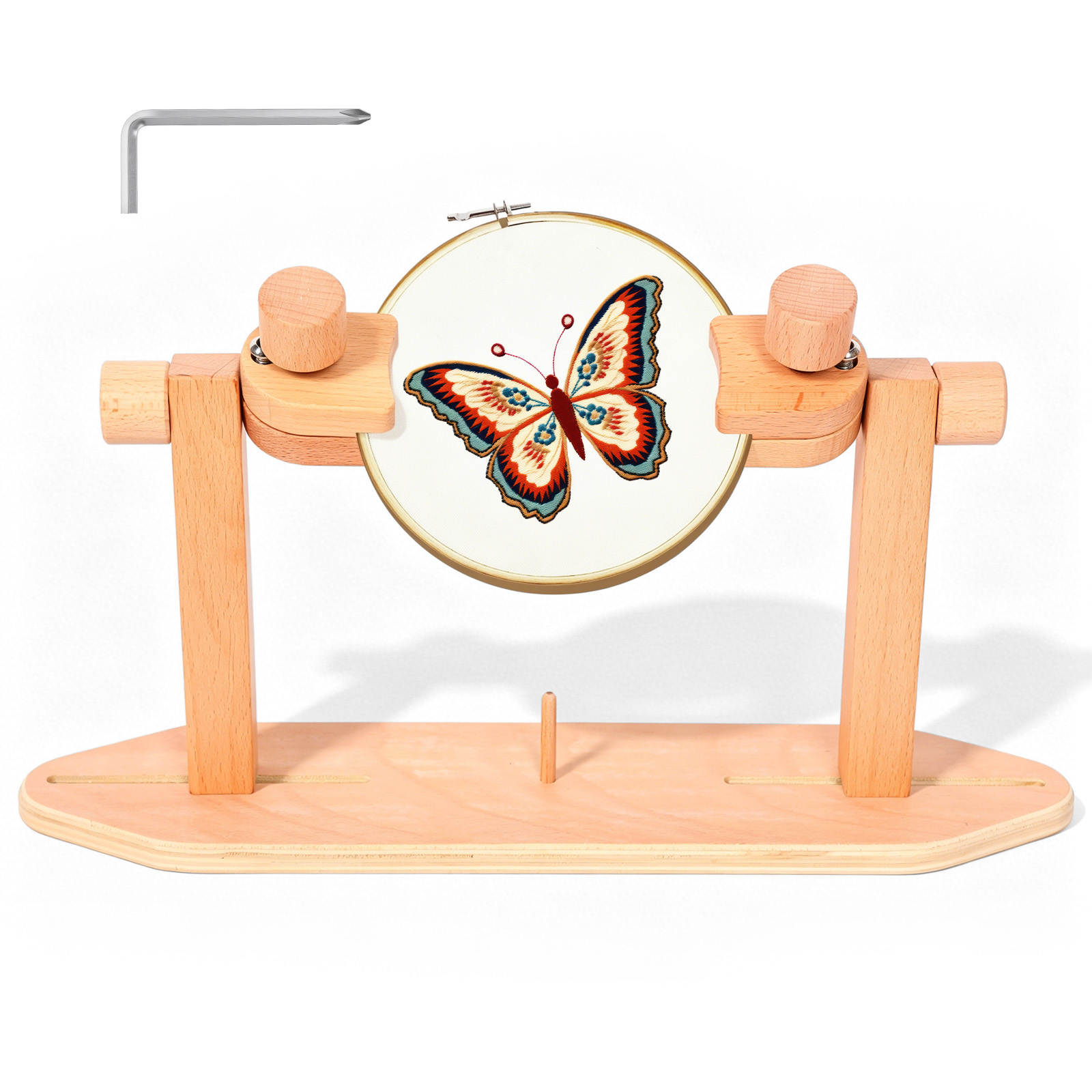 Embroidery Hoop Stand - Soporte de Madera Ajustable para Aros