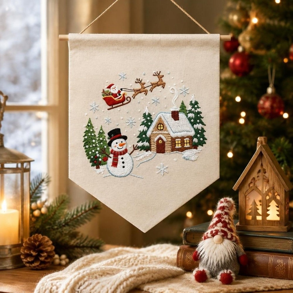 Embroidery For Beginners - Kit de bordado navideño hecho a