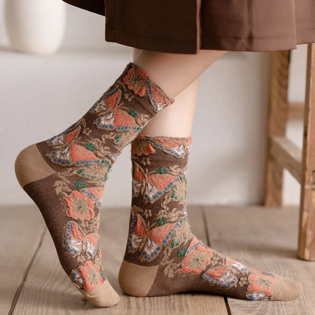 Calcetines con bordado Floral  - Embroidery On Socks reseña y precio