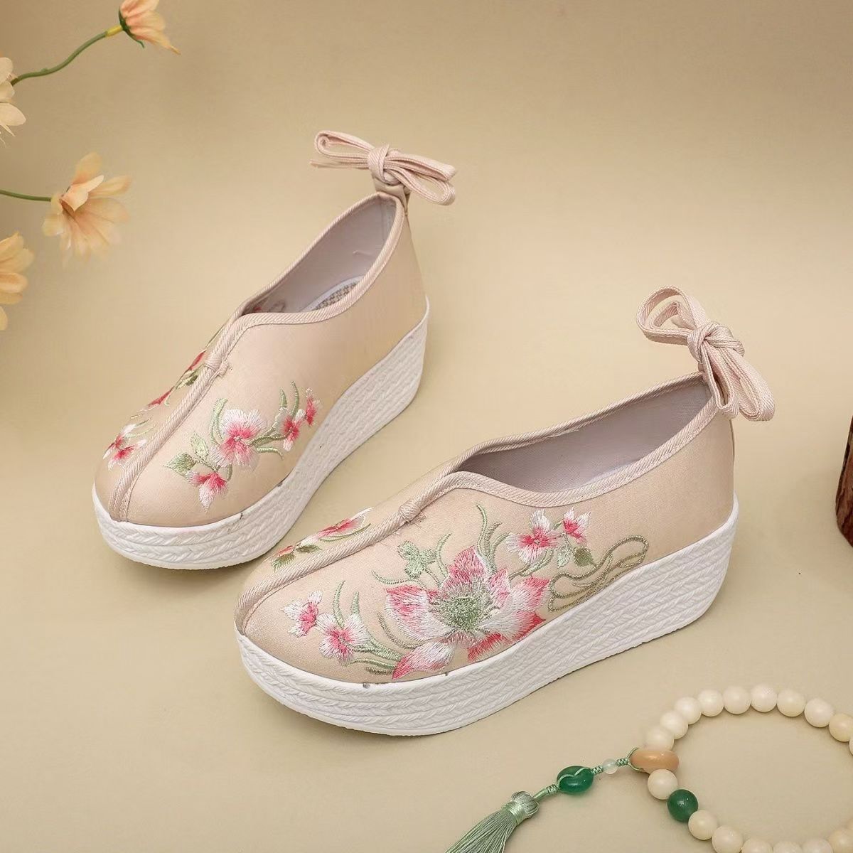 Zapatos de cuña de estilo étni - Embroidery Skirt reseña y precio