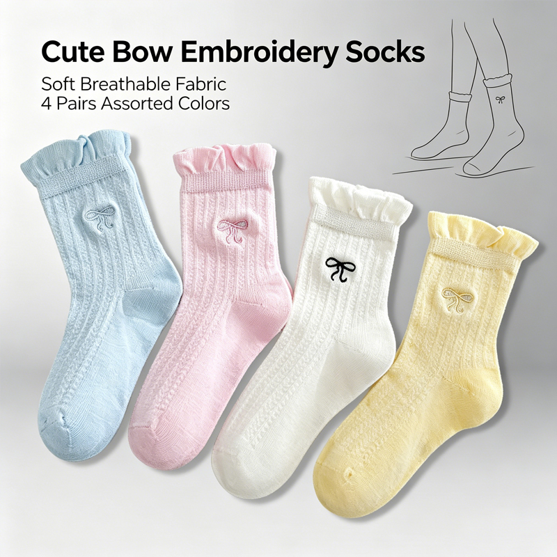 4 pares de calcetines de malla - Embroidery On Socks reseña y precio