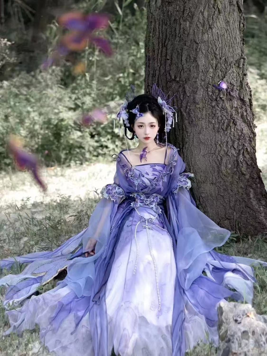 Hanfu Chino Original Morado pa - Embroidery Skirt reseña y precio