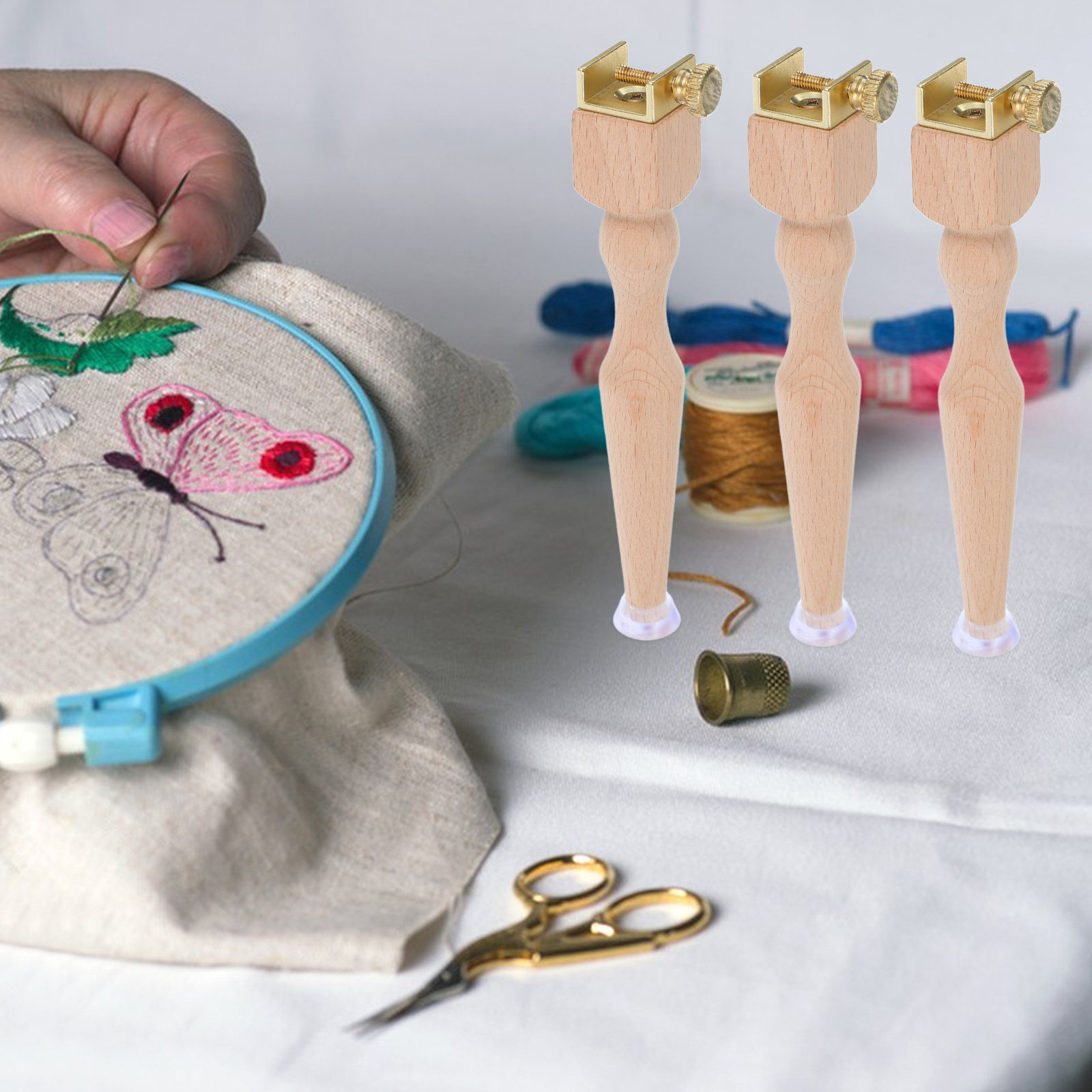 3 soportes de madera para bast - Embroidery Hoop Stand reseña y precio