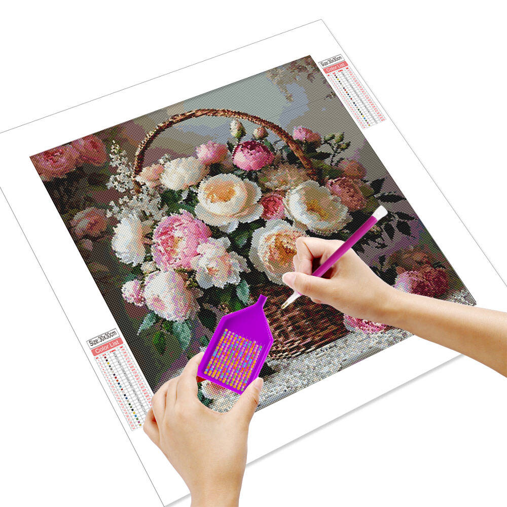 Cesta de flores con mosaico de - Embroidery For Beginners reseña y precio