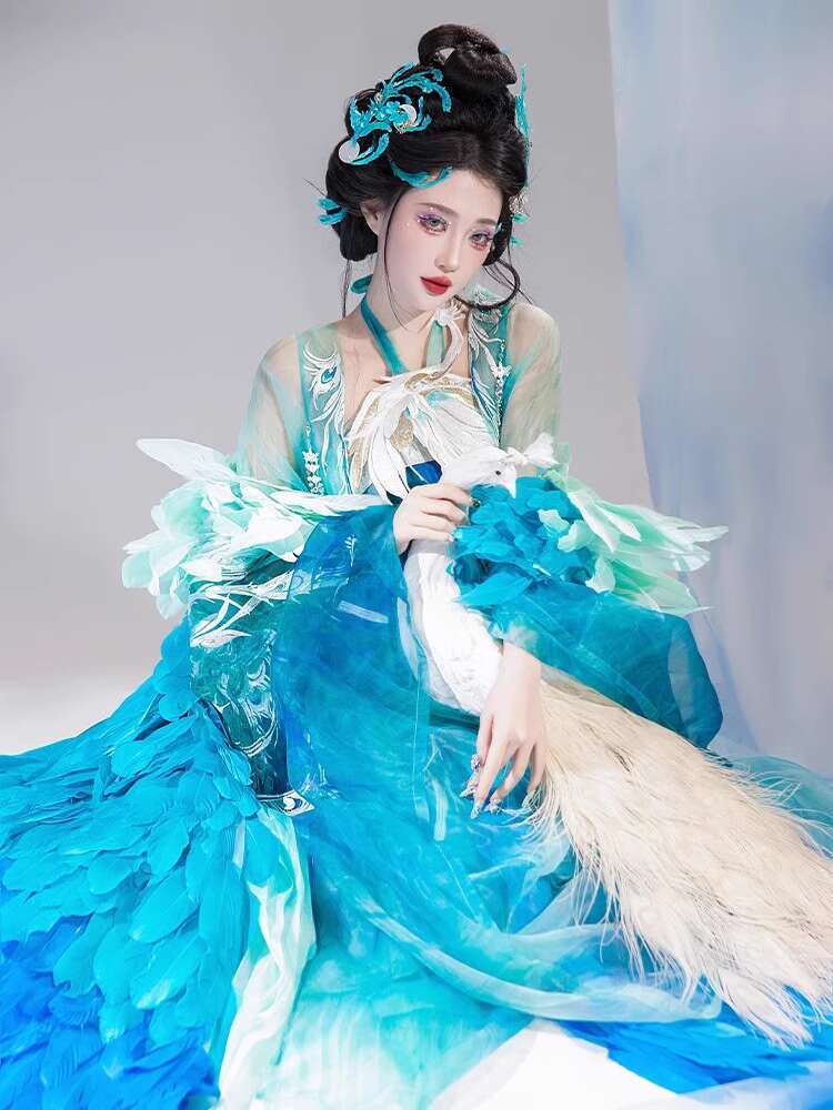 Nuevo Pavo Real Hanfu moda muj - Embroidery Skirt reseña y precio